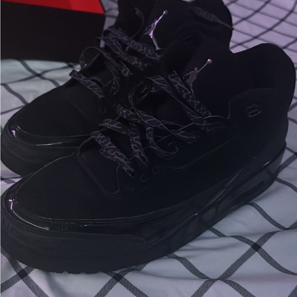 Jordan Black Athletic Shoes with Suede Upper and Chunky Sole